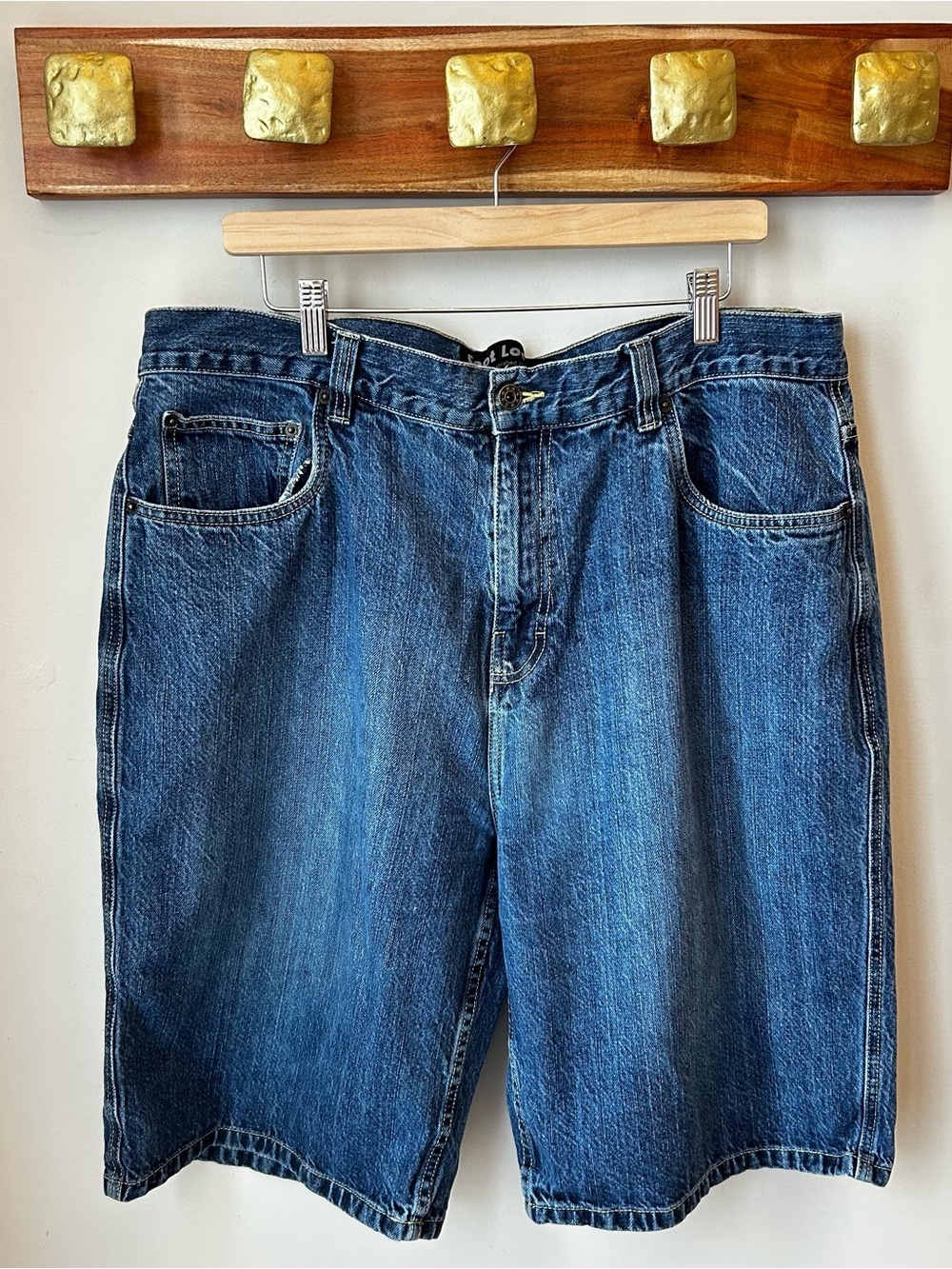 Y2K Baggy Denim Shorts Men’s 38 Blue Skater Hip Hop Jorts